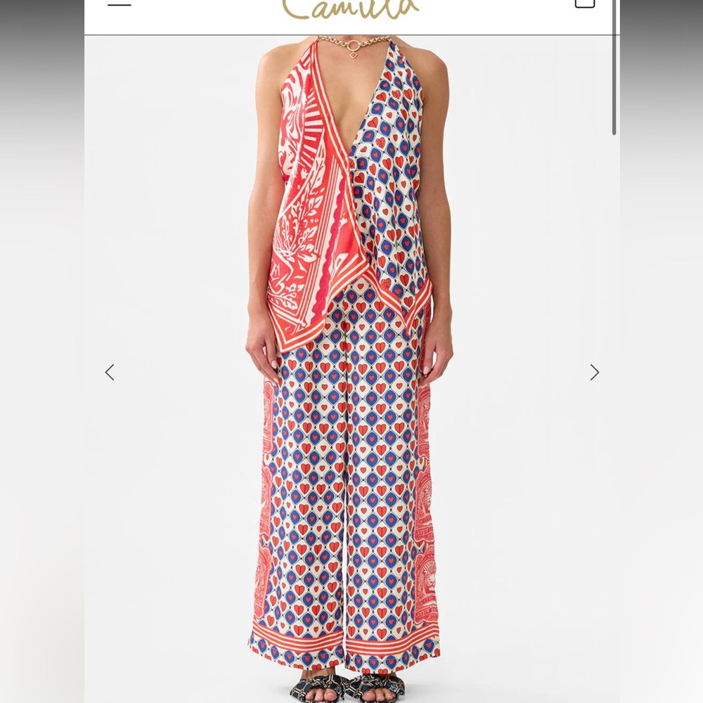 Camilla Rinse and Roar Printed 100% silk top and matching bottom